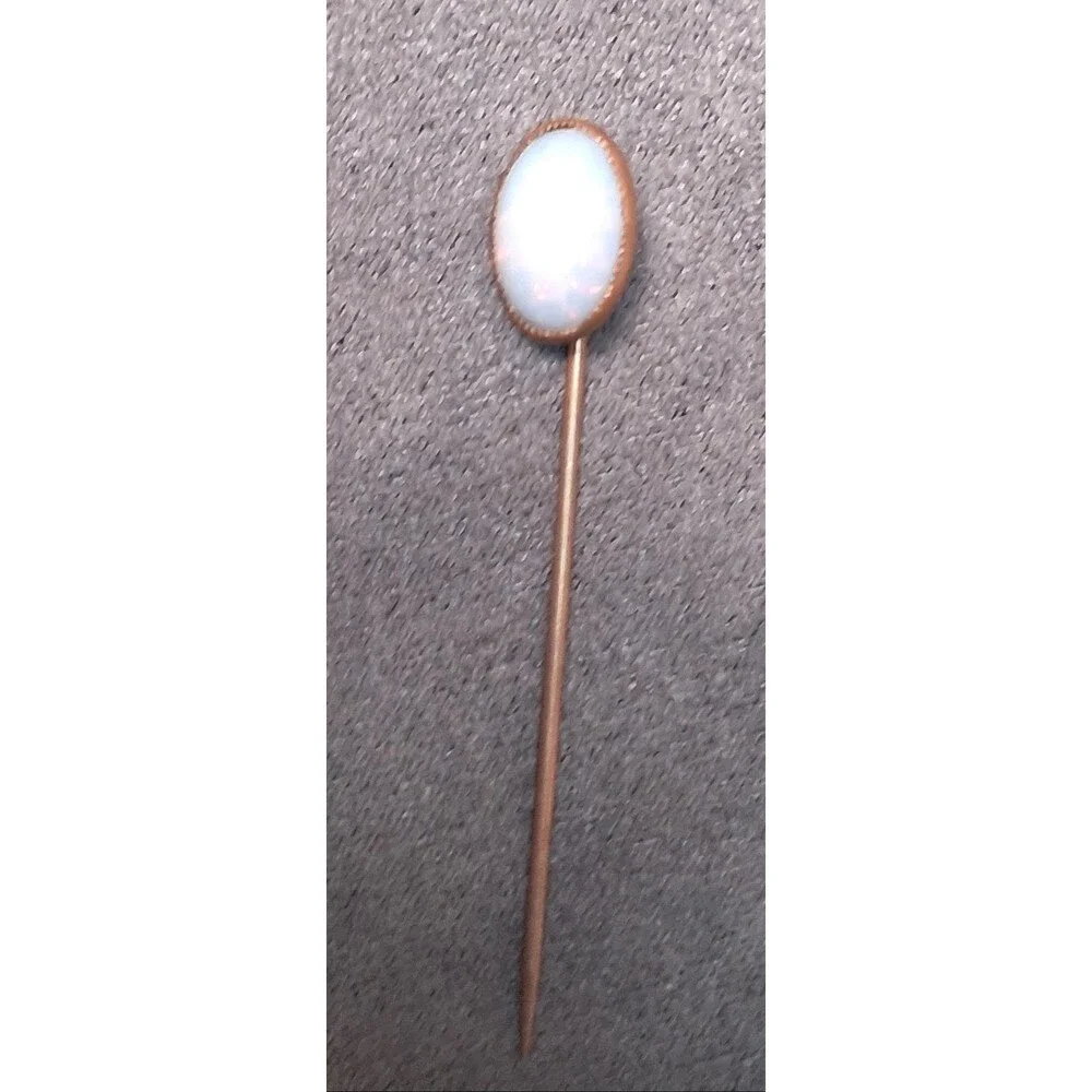 Vintage Opal Glass Stickpin Foil Glass